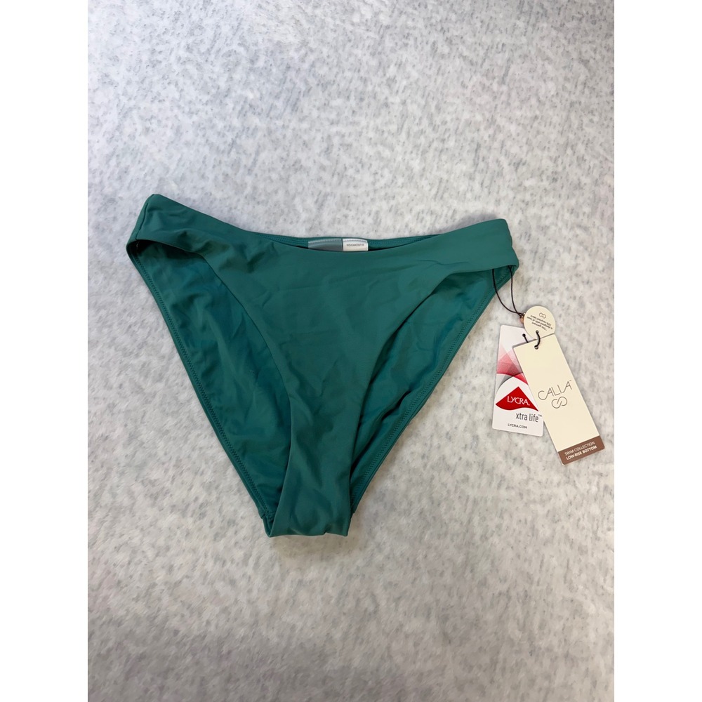 Calia Womens Low Rise V Swim Bottom Jungle Green High Leg WSA34403SP25